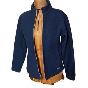 Sherpa Adventure Gear Women’s Fleece Jacket Navy Blue Zip Size L Made in Nepal